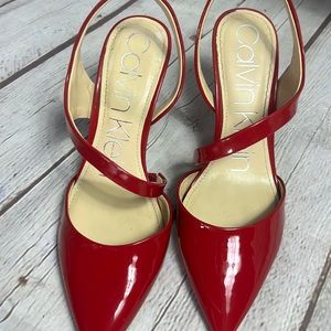 Size 7 Calvin Klein Red Heels